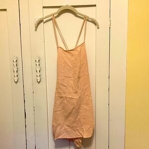Peach tie back empire waist top.